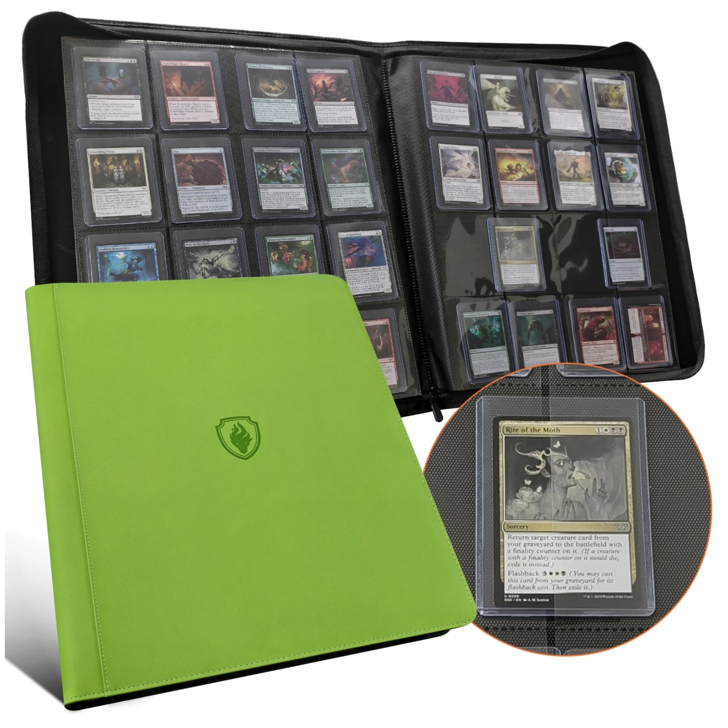 16 Pocket Toploader Binder, Holds 640 Top Loaders - Premium Top Loader Binder ,Sleeves for 3" x 4" Rigid Card