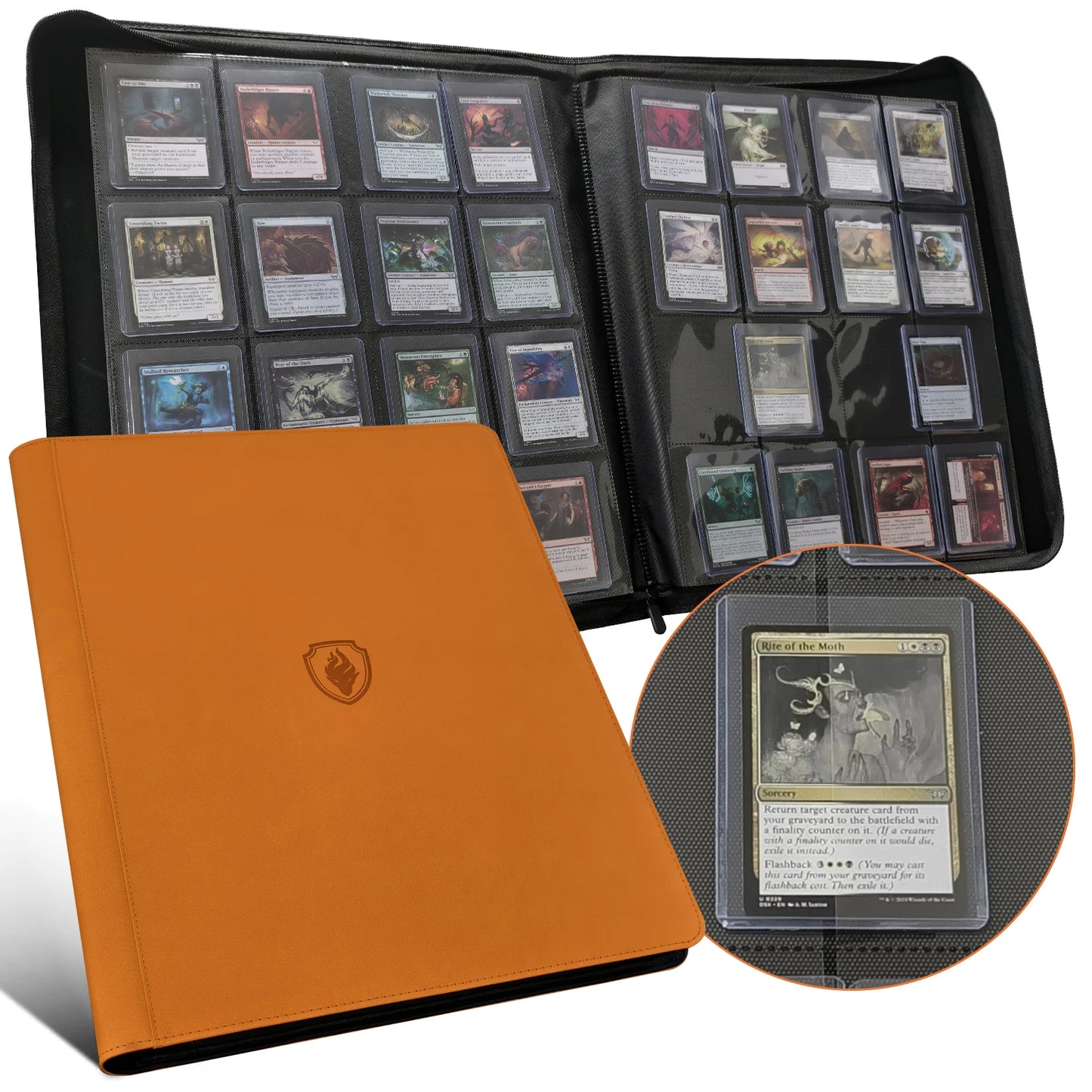 16 Pocket Toploader Binder, Holds 640 Top Loaders - Premium Top Loader Binder ，Sleeves for 3" x 4" Rigid Card